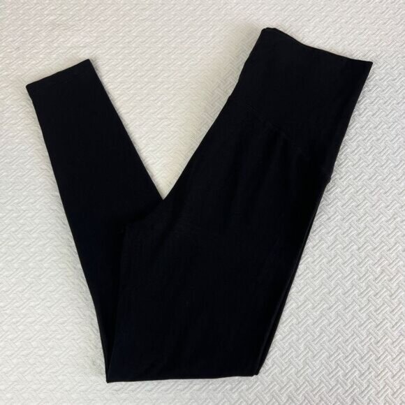 H&M Mama Size Large Maternity Pregnancy High Black Leggings Pants Lounge Stretch - Picture 1 of 9